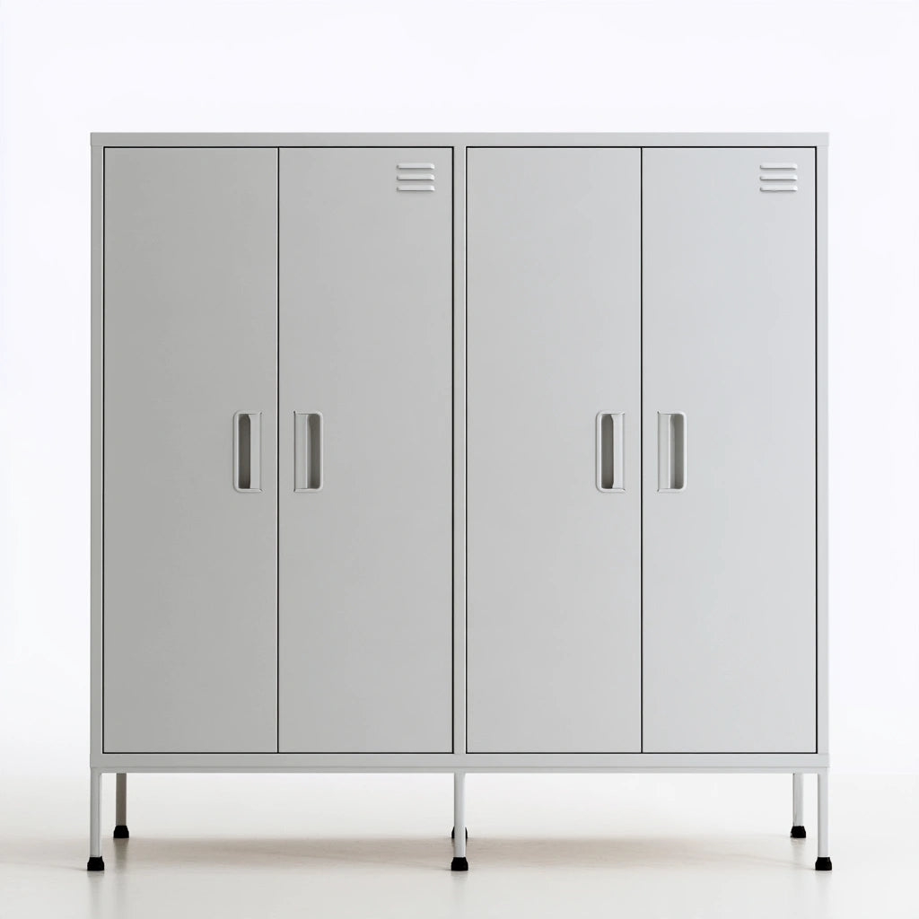 Meuble de rangement en métal, coloris gris clair
