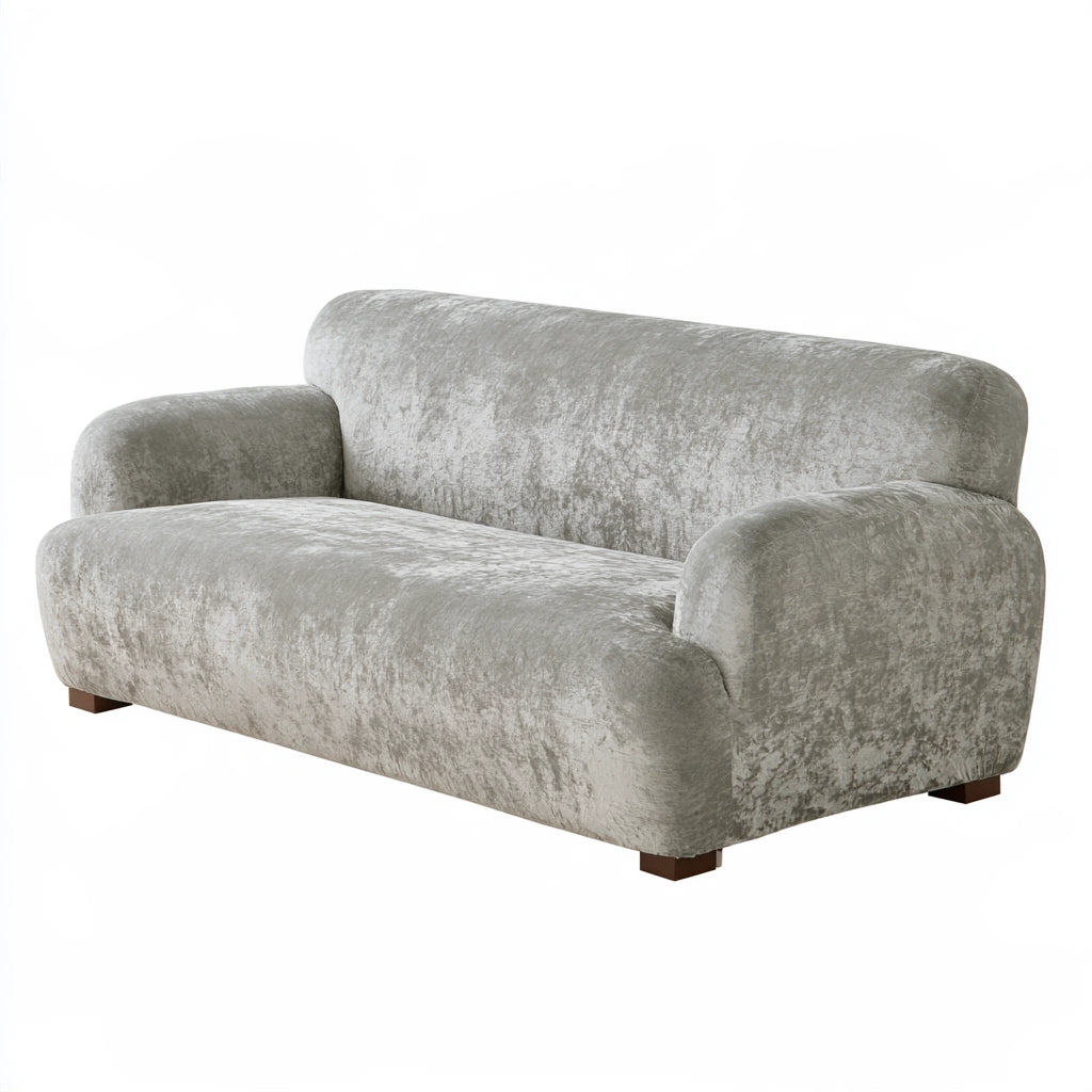 Housse extensible pour siège en velours, coloris gris clair