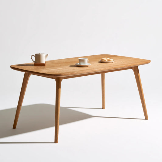 Table à manger en bois, coloris brun naturel