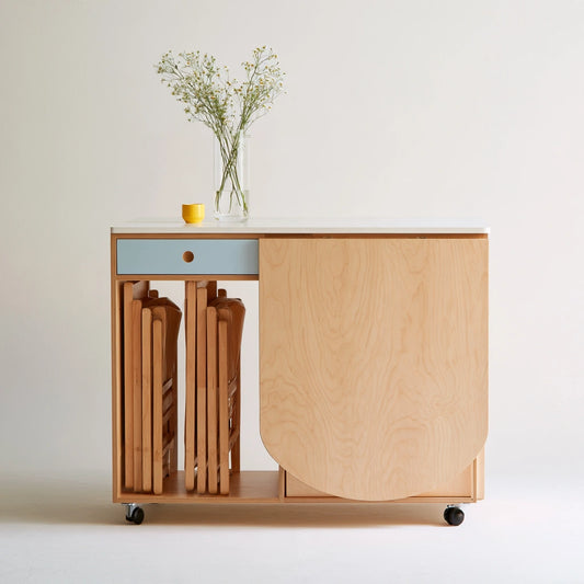 Table à manger pliante en bois, coloris brun naturel