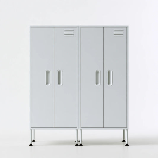 Meuble de rangement en métal, coloris gris clair