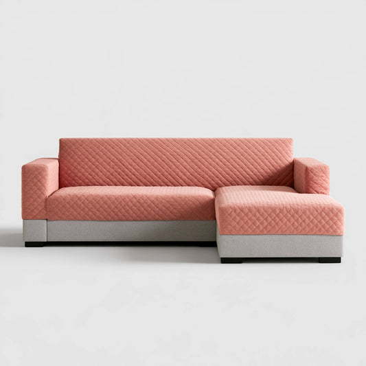 Canapé d'angle modulable aux lignes épurées, coloris gris clair