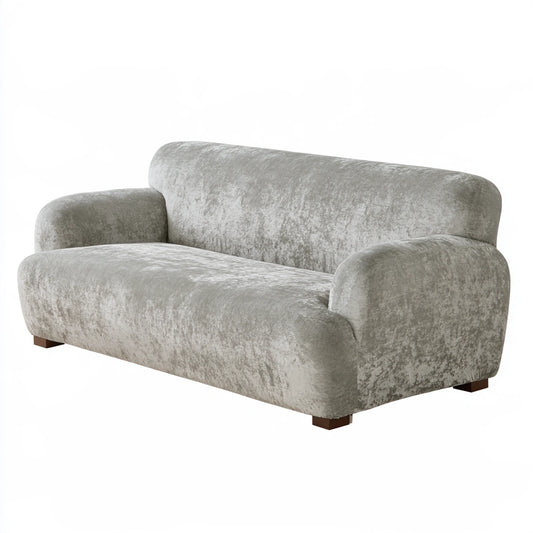 Housse extensible pour siège en velours, coloris gris clair